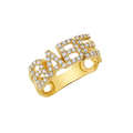 10K/14K Gold “BABE” Letter Ring with Sparkling Stones