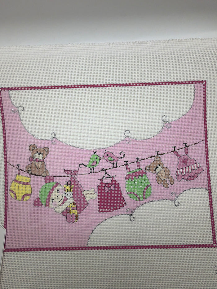 Baby girl pillow/announcement