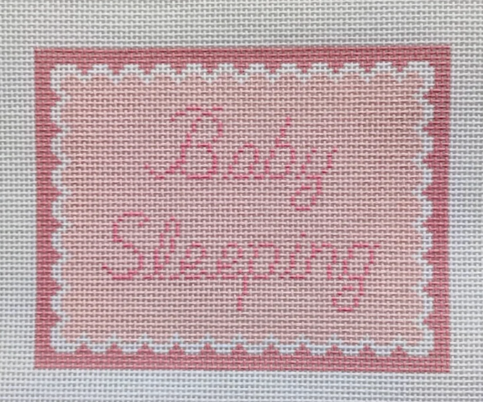 Baby Sleeping Door Hanger-Pink Scallops