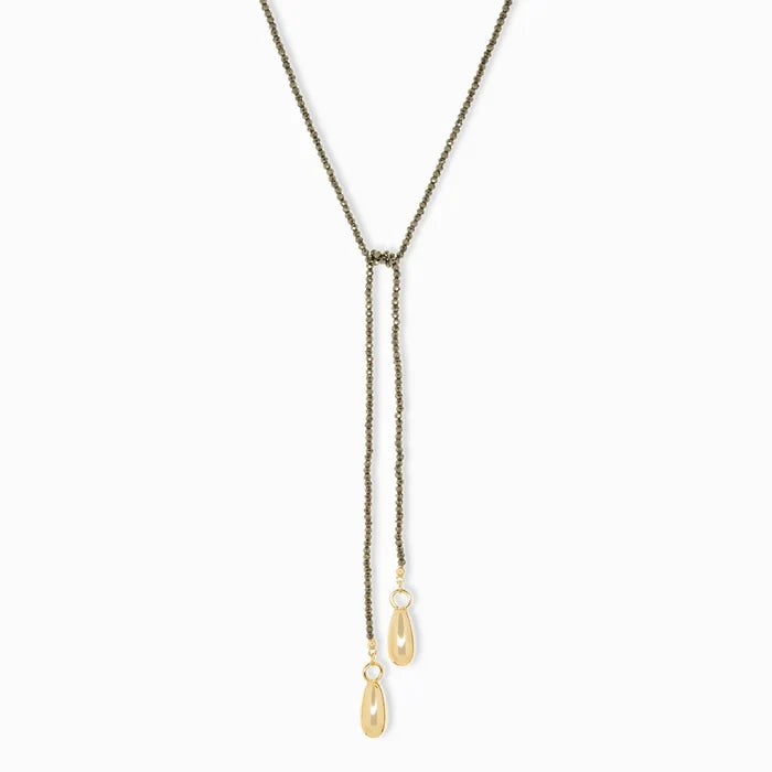 Beaded Lariat with Bean Charms