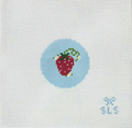 Beginner Strawberry Needlepoint Canvas - Blue