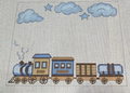 Blue and Brown Train Announcement