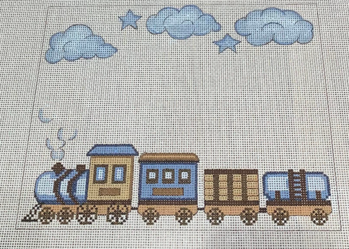 Blue and Brown Train Announcement