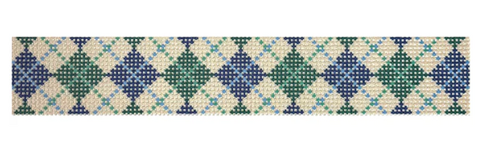Blue Argyle Key Fob