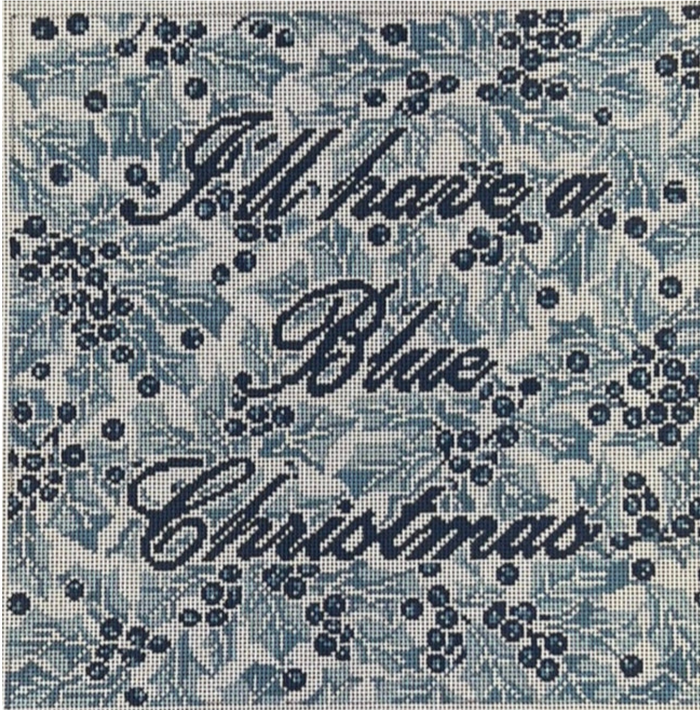 Blue Christmas Pillow