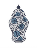 Blue Floral Ginger Jar