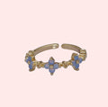 Blue Opal Flower Ring