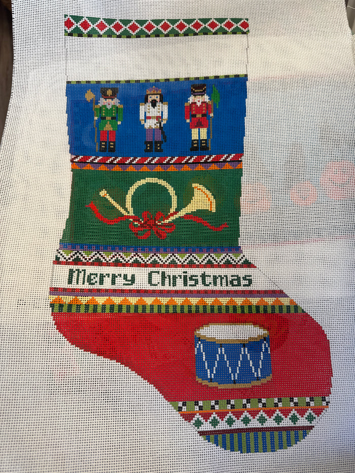 Bold Stripe Nutcracker Stocking
