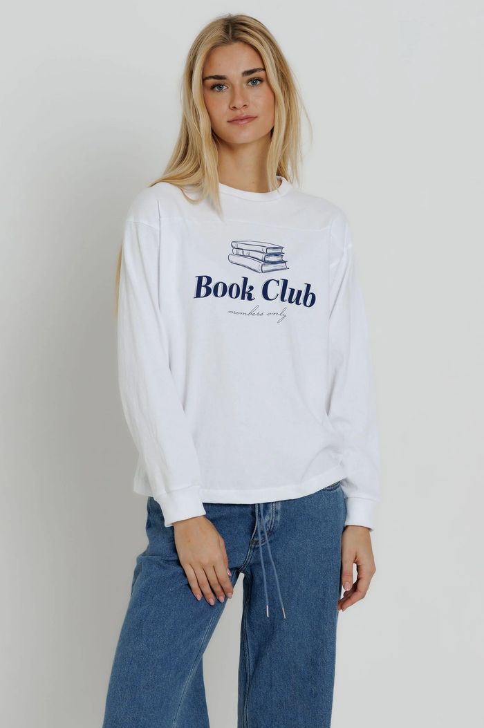 Book Club Members Only Long Sleeve - White