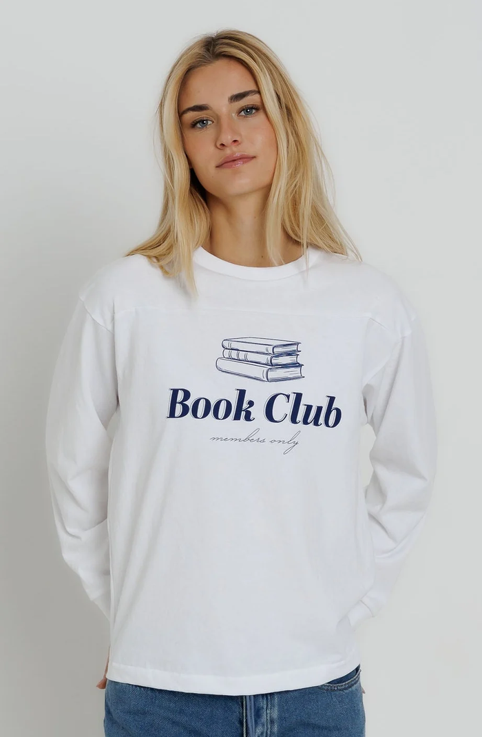 Book Club Members Only Long Sleeve - White