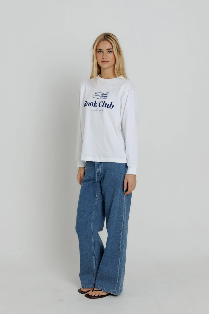 Book Club Members Only Long Sleeve - White