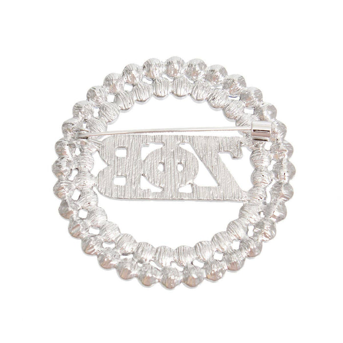 Brooch Blue White Zeta Round Pin for Women
