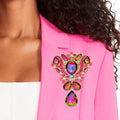Brooch Pink Green Crystal Large Pin for Women