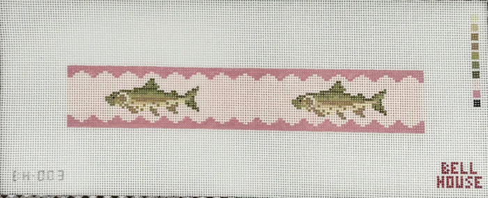 Brown Trout Key Fob - Pink