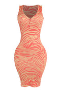 Button designed sleeveless midi dress