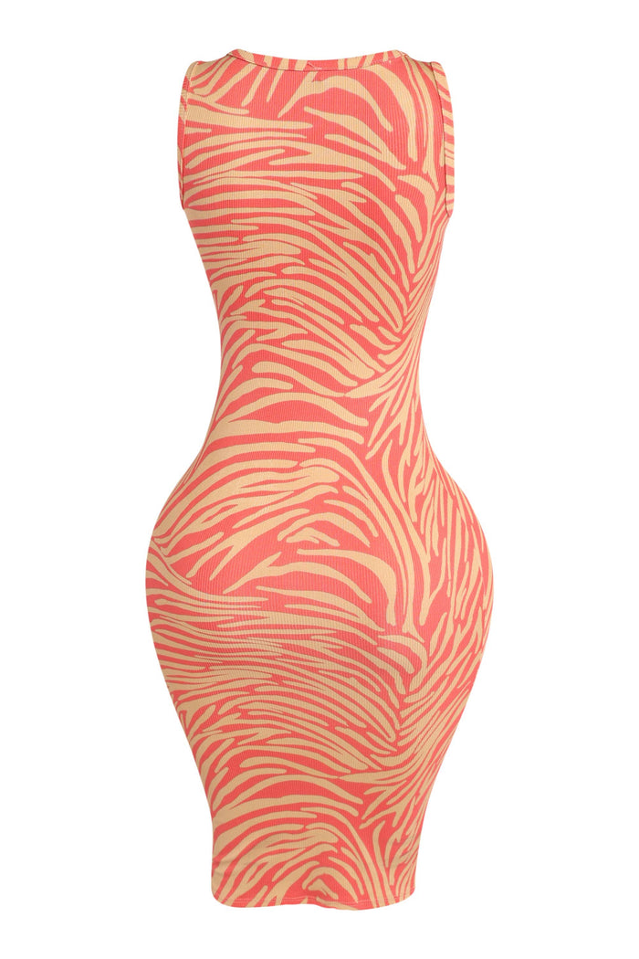 Button designed sleeveless midi dress