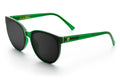 3/4 angle shot of the Carat Sunglasses: Cycad Green on a white background