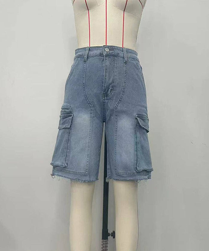 Cargo Pocket Denim Pants