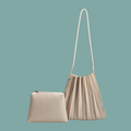 Carrie Pleated Shoulder Bag - Bone