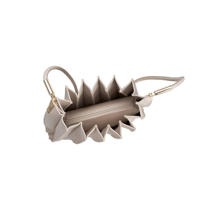 Carrie Pleated Shoulder Bag - Bone