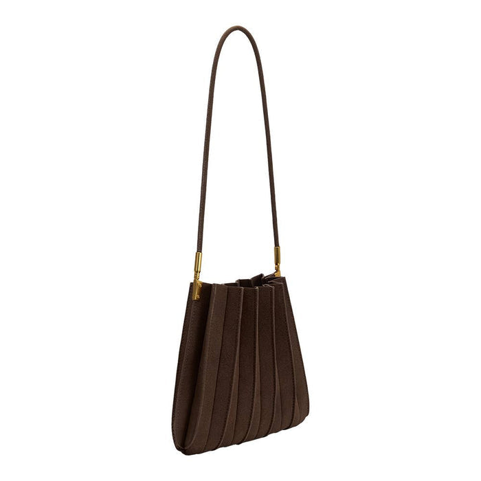 Carrie Suede Shoulder Bag - Chocolate