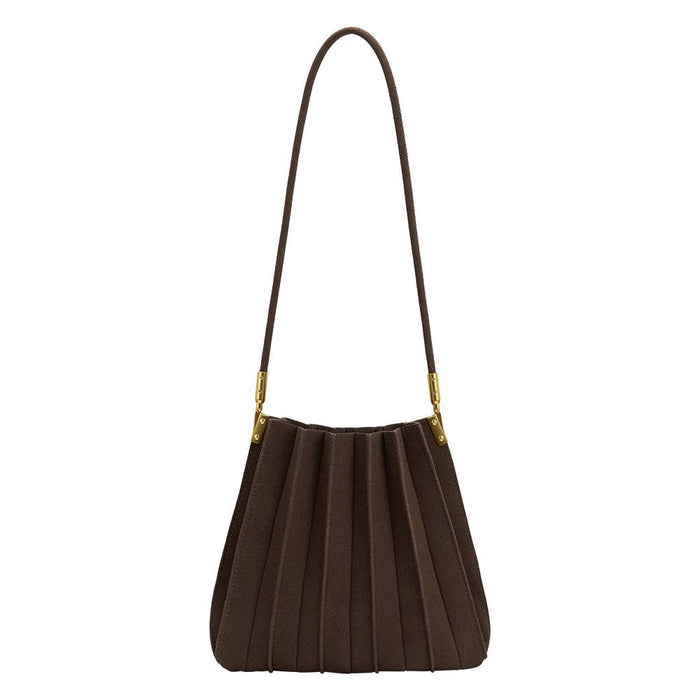 Carrie Suede Shoulder Bag - Chocolate