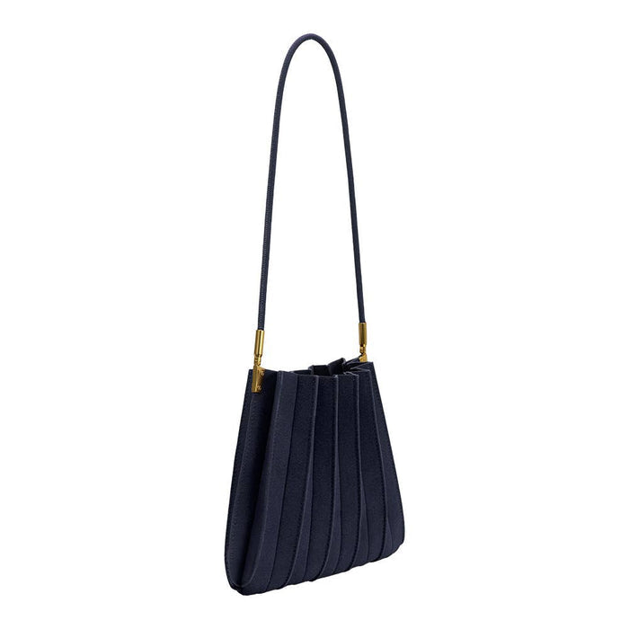 Carrie Suede Shoulder Bag - Navy