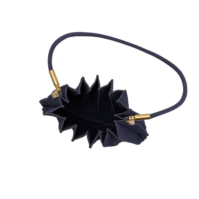 Carrie Suede Shoulder Bag - Navy