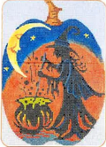Cauldron Witch Silhouette Pumpkin