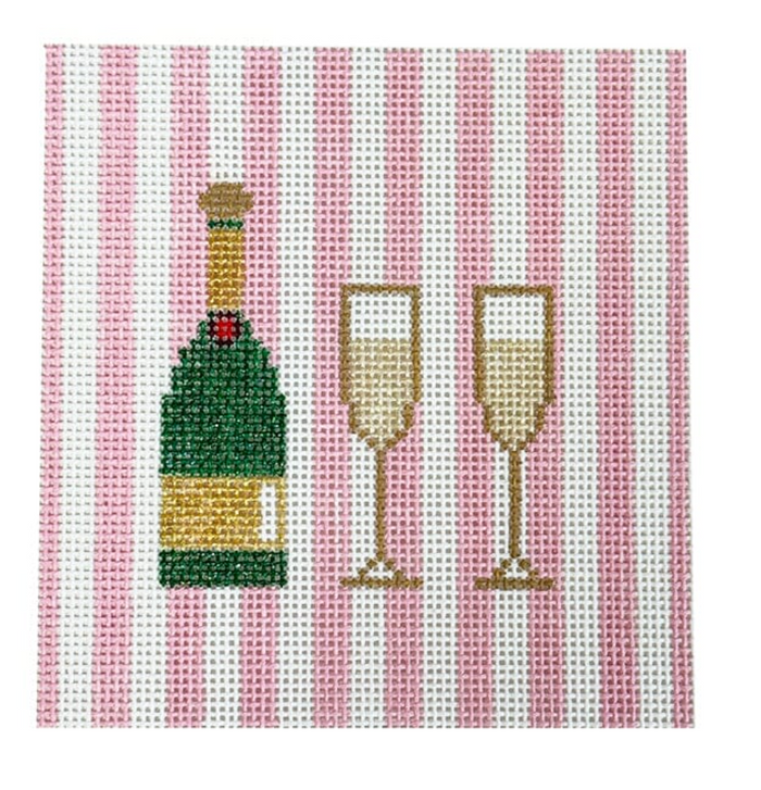 Champagne Pink Stripes Coaster