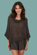 Chocolate Knit Poncho Top