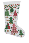 Christmas Tree with Polka Dot Trees Stocking