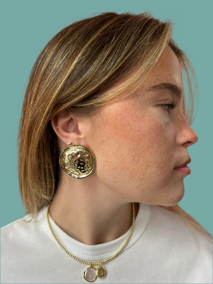 Circle Button Earring