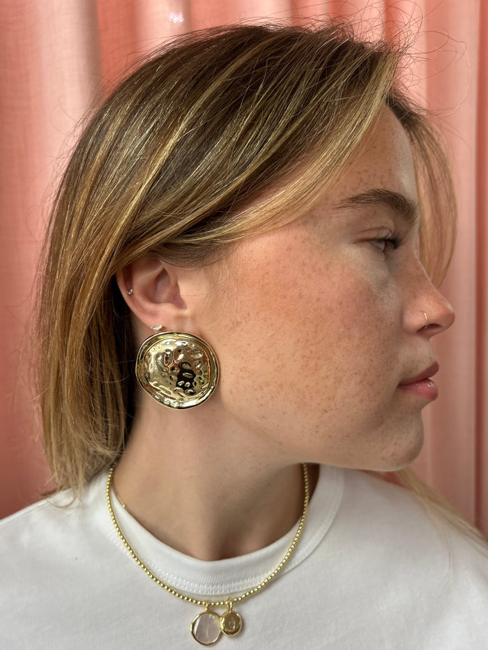 Circle Button Earring