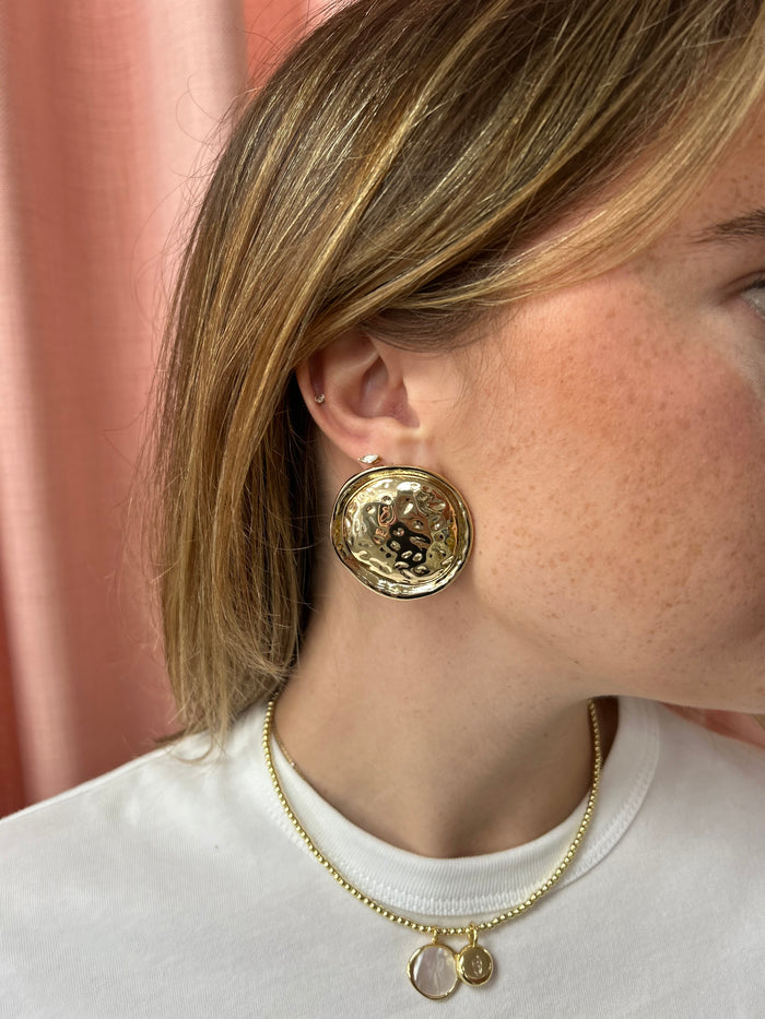 Circle Button Earring