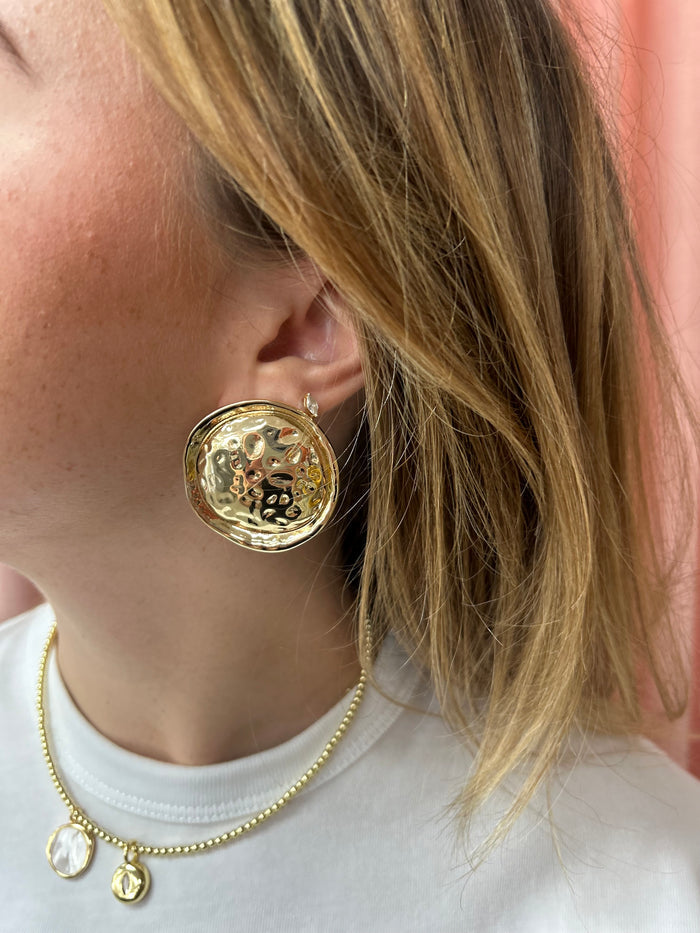 Circle Button Earring