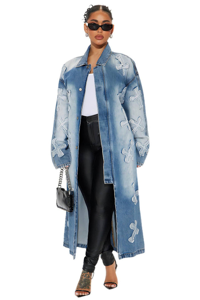 Covered MAXI LONG DENIM JACKET