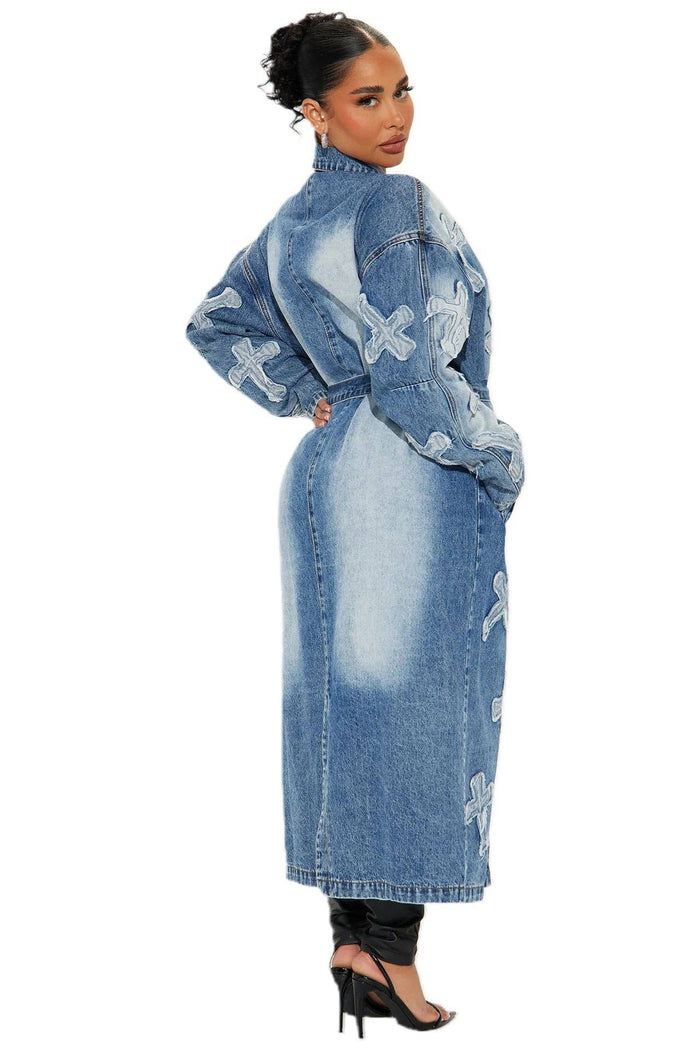 Covered MAXI LONG DENIM JACKET