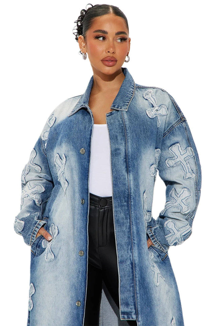 Covered MAXI LONG DENIM JACKET