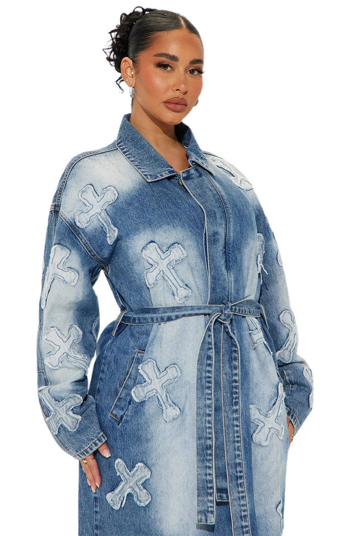 Covered MAXI LONG DENIM JACKET