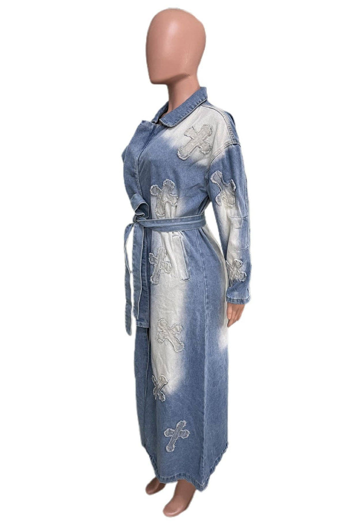 Covered MAXI LONG DENIM JACKET