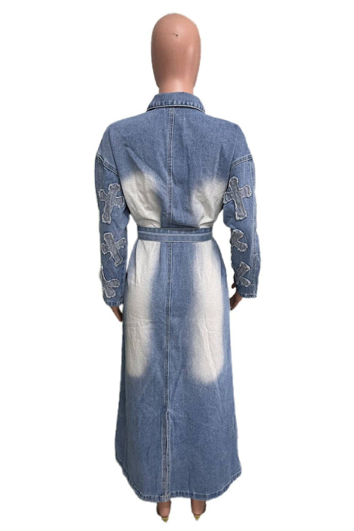 Covered MAXI LONG DENIM JACKET