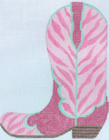 Cowgirl Boot Pink Zebra (Pointing Left)