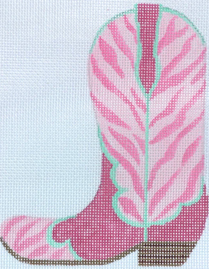 Cowgirl Boot Pink Zebra (Pointing Left)