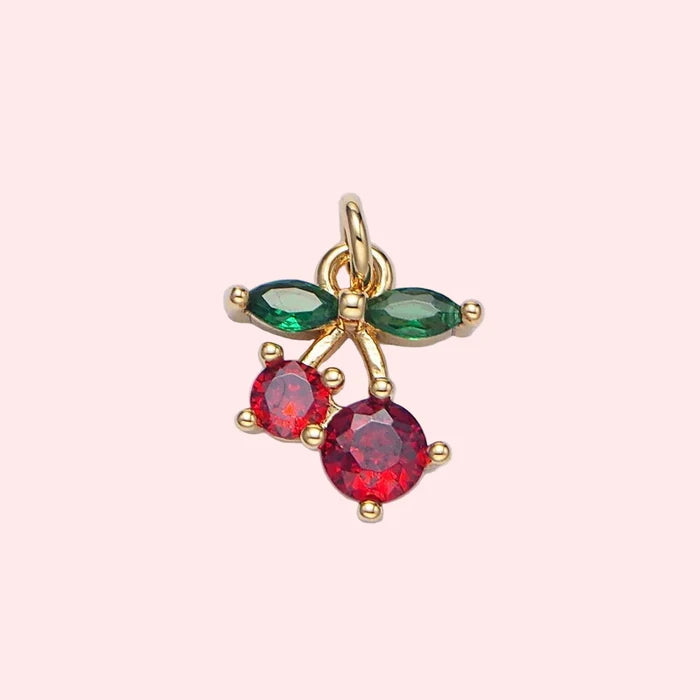 Cubic Zirconia Cherry Charm