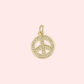 Cubic Zirconia Peace Sign Charm