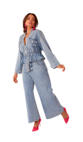 DENIM PANTS, WITH RHIESTONES