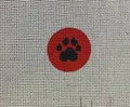 Dog Paw Print on Red