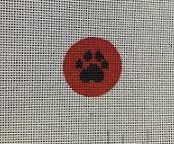 Dog Paw Print on Red