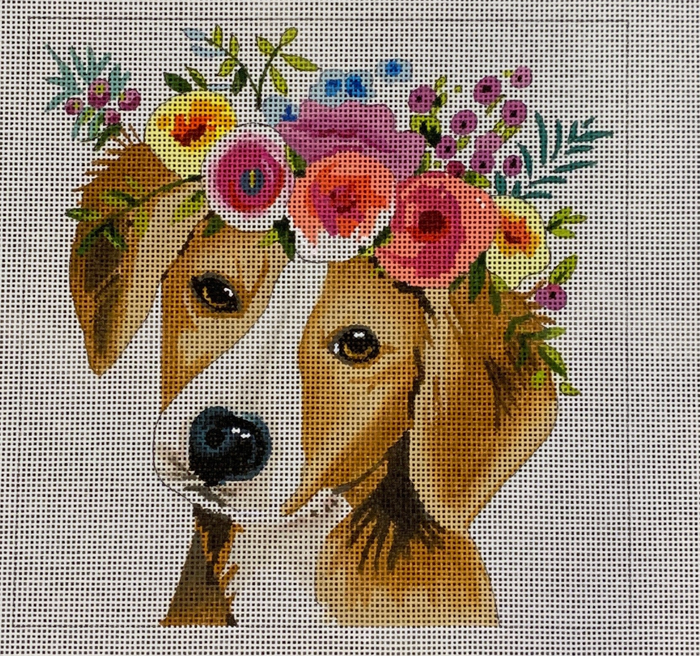 Dog With Flowers